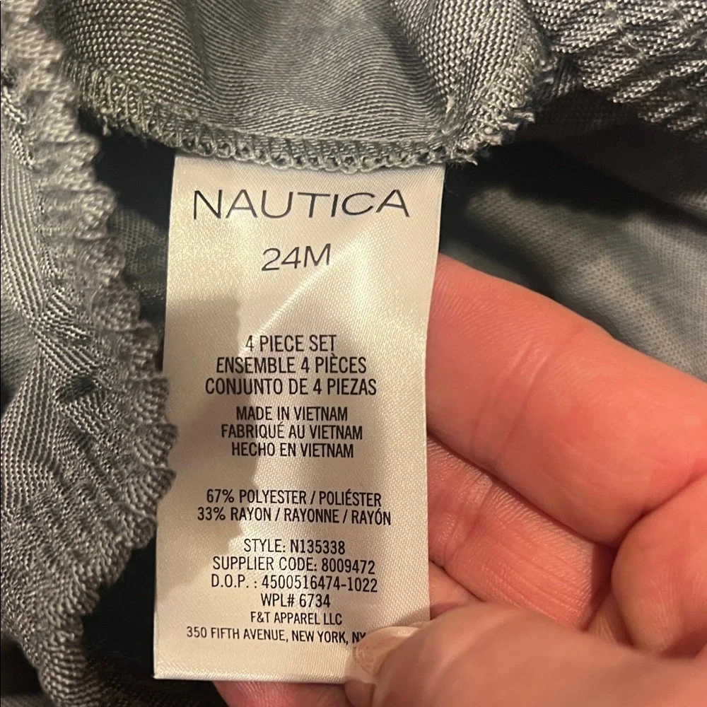 NWT-Nautica Suit - Blue and White Checkered Shirt with Navy Tie
